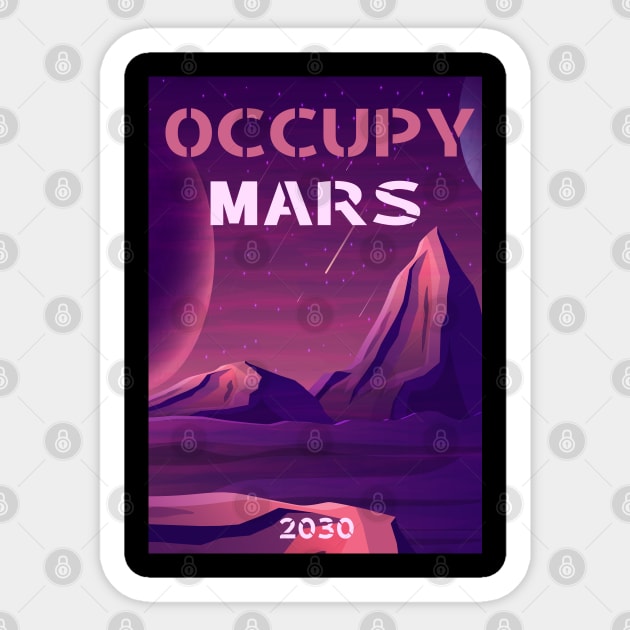 OCCUPY MARS PLANET Sticker by kevenwal